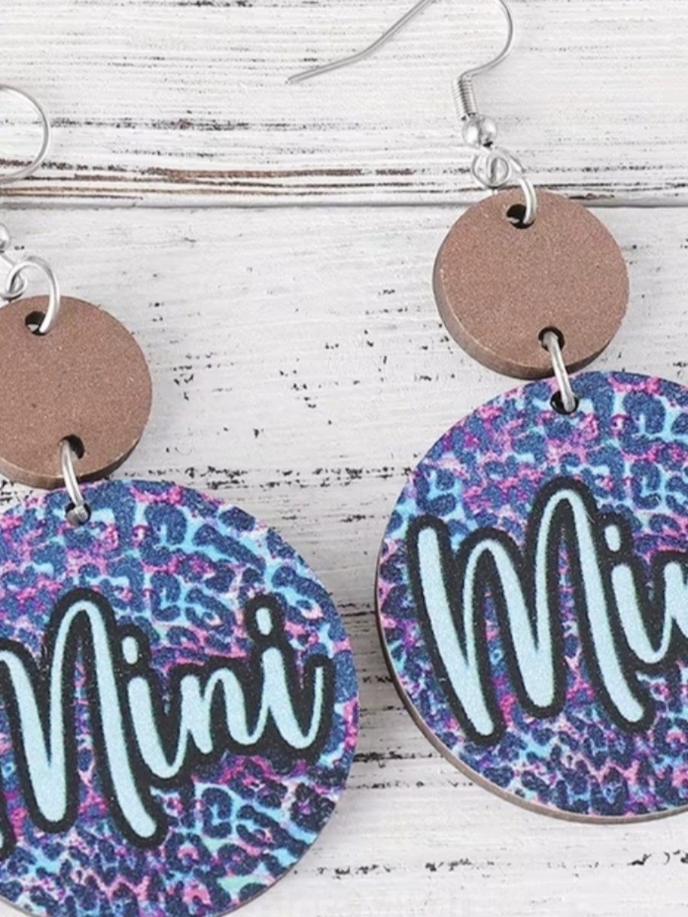 Pink and Blue 'Mini' Leopard Kids Dangle Earrings